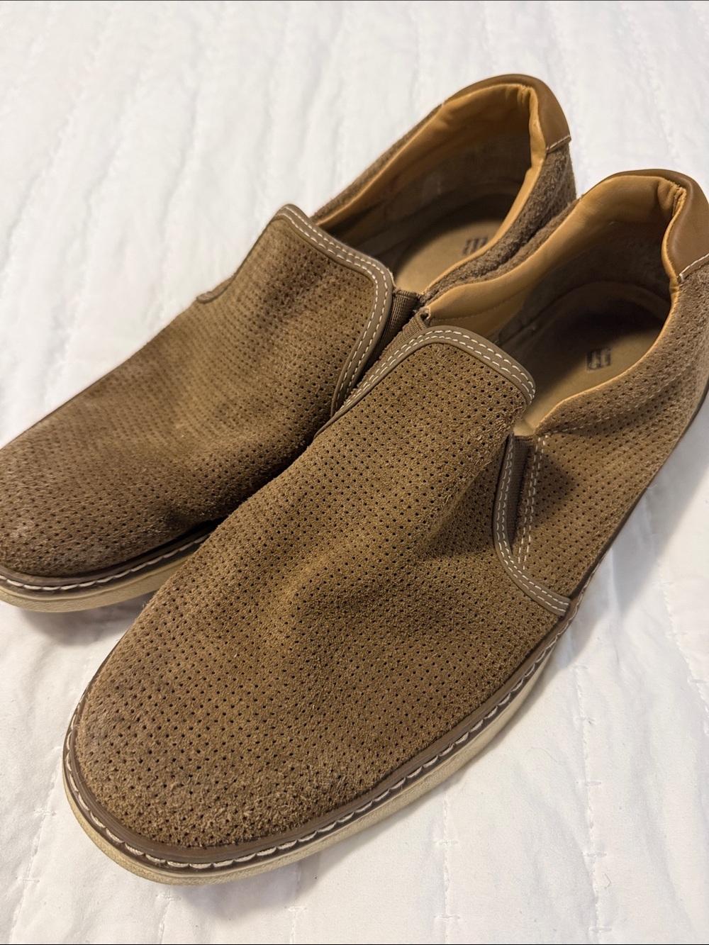 Joseph Abboud Men's Slip-On Suede Casual Shoes in Brown